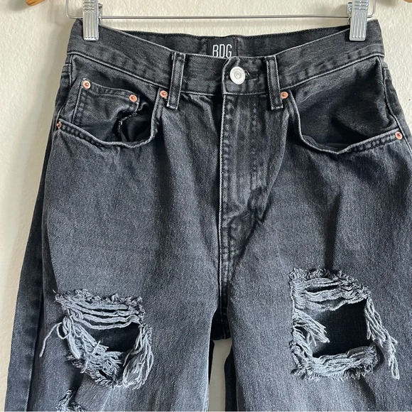 BDG Urban Outfitter Jeans Women’s 27 Black High Rise Baggy Skater Ripped Grunge - Picture 6 of 16